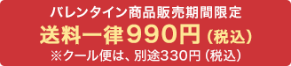 バレンタイン商品販売期間限定 送料一律990円（税込）※クール便は、別途330円（税込）